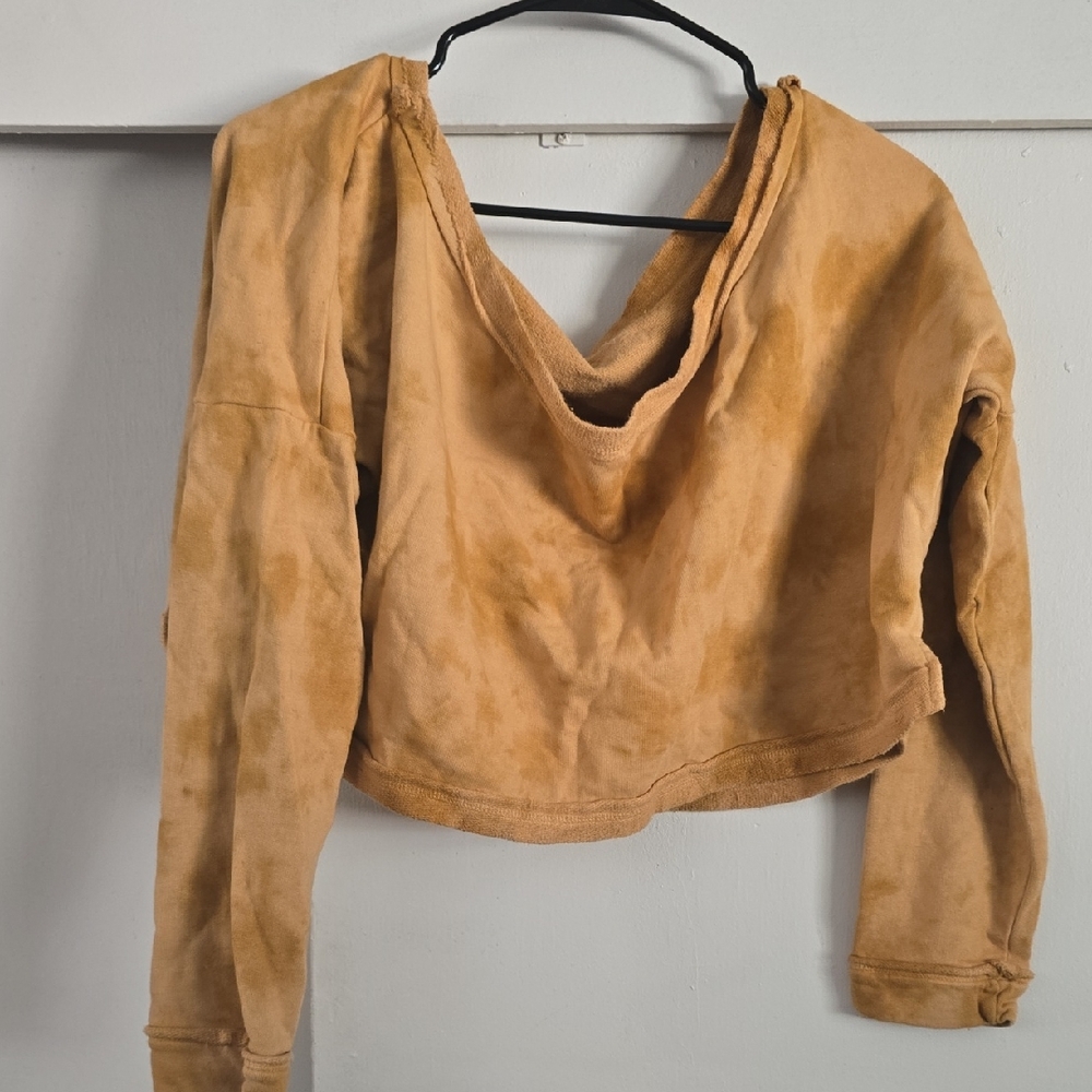Bohemian Mama 100% Organic Cotton Sunset Yellow Crop Tie Dye Sweater